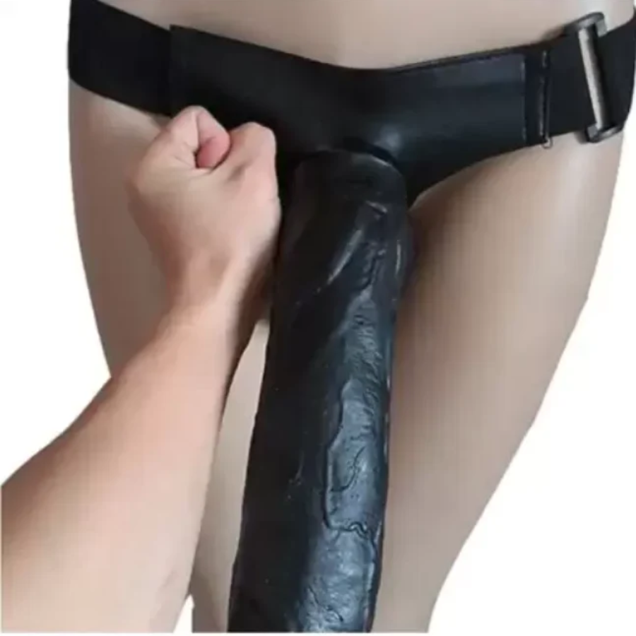 Black Strap Dildo in 10 Inch with belt